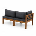 Canap¨¦ d'angle modulable en bois avec coussins