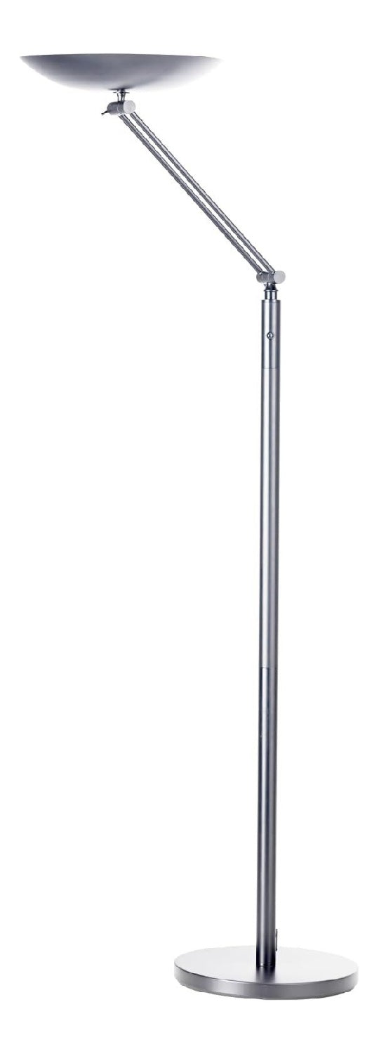 Lampadaire decoratif Argente et Gris avec diffusion lumineuse harmonieuse 22 W