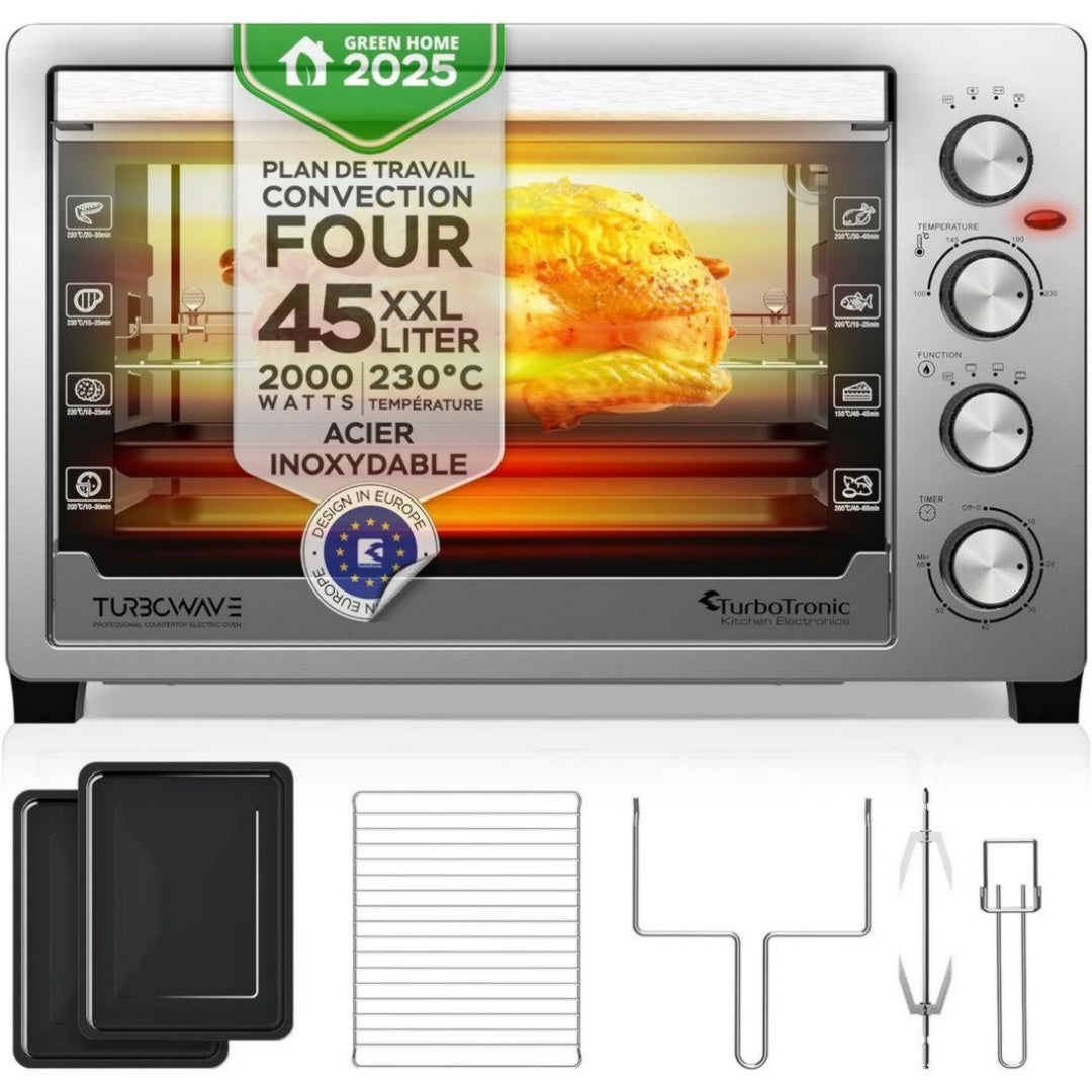 TurboTronic By Z-LINE Mini four 45 L 2000 W Argente Compact