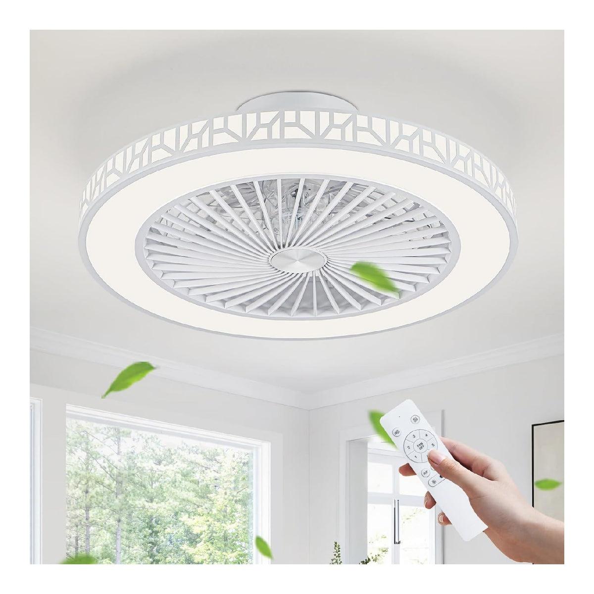 Solution lumineuse Blanc et Dore au dessin sobre en format plafonnier 48W