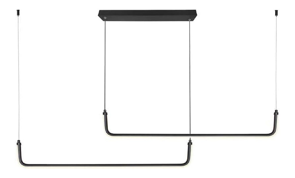 Suspension Noir aux lignes epurees avec eclairage confortable 24W 4000K