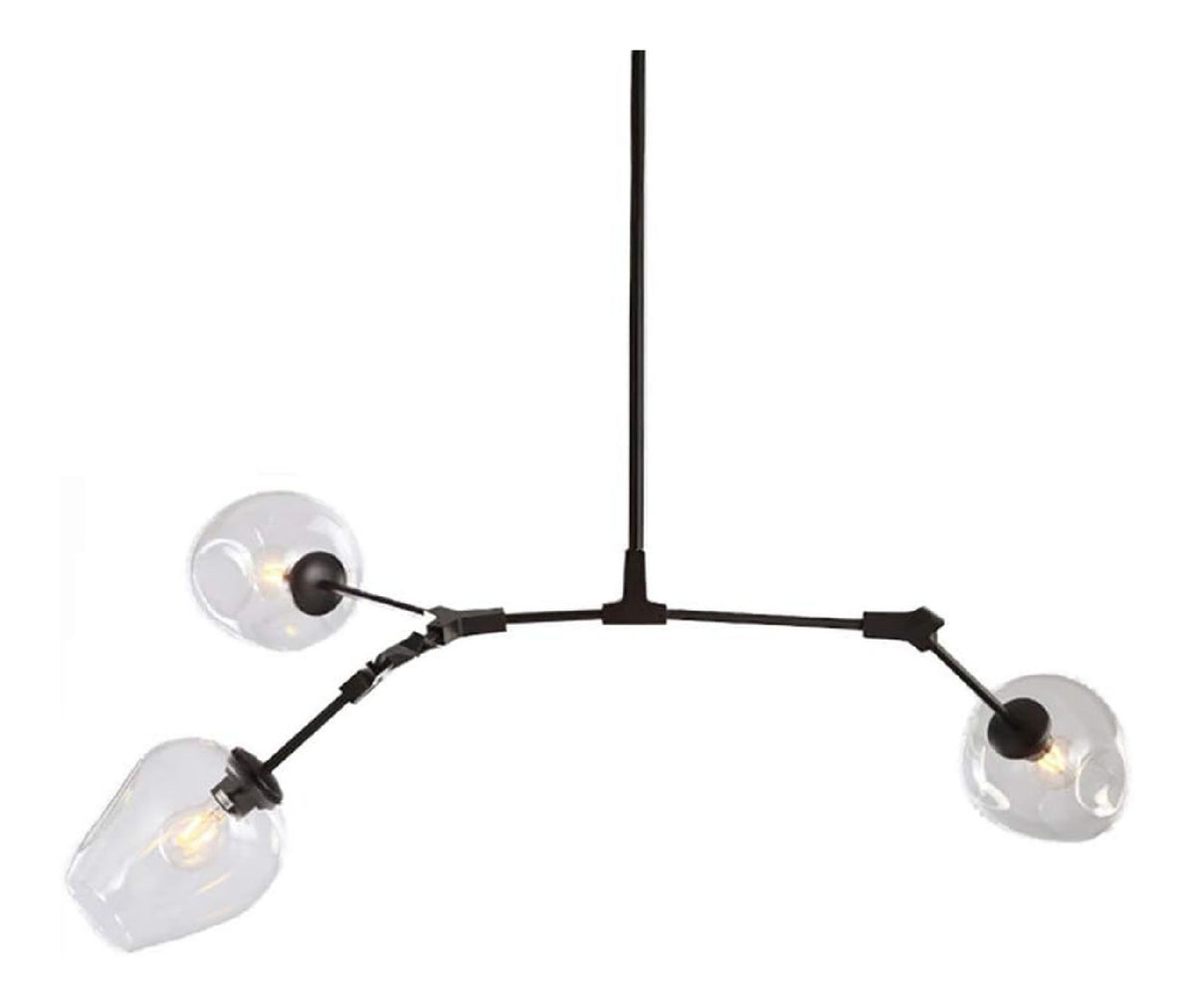 Eclairage Noir et Dore contemporain en version lustre E27