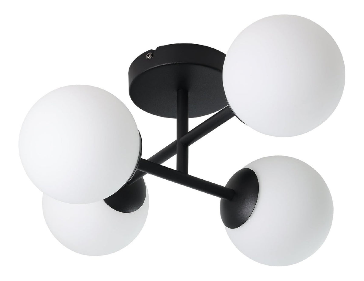 Plafonnier decoratif Noir et Blanc avec diffusion lumineuse harmonieuse IP44
