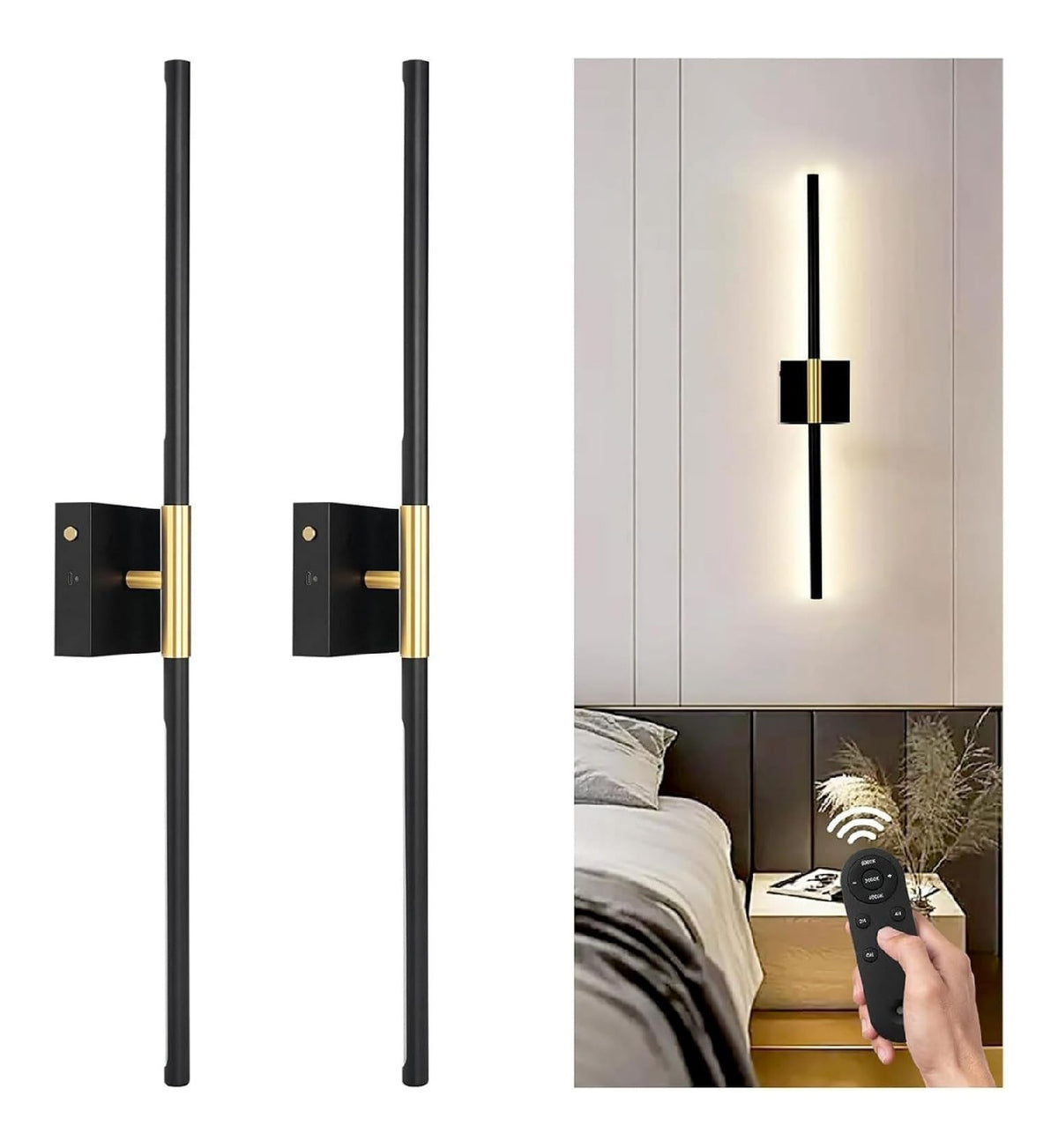 Applique murale Noir et Ambre au style moderne avec conception fonctionnelle 6000K