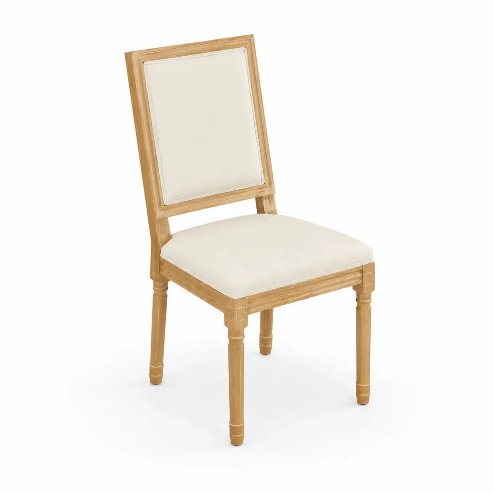 Chaise en bois avec si¨¨ge rembourr¨¦ en tissu