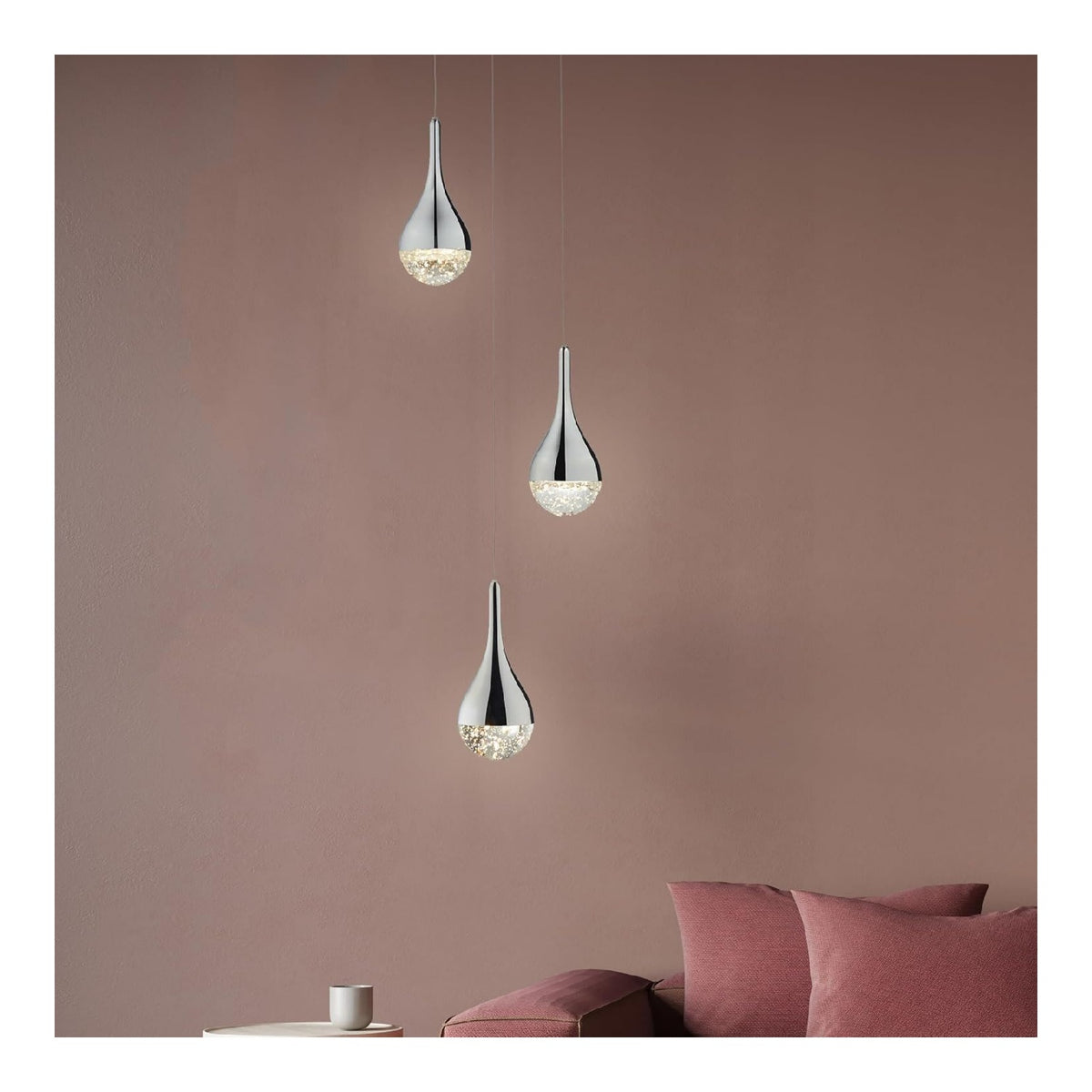 Suspension Noir aux lignes epurees avec eclairage confortable 3W