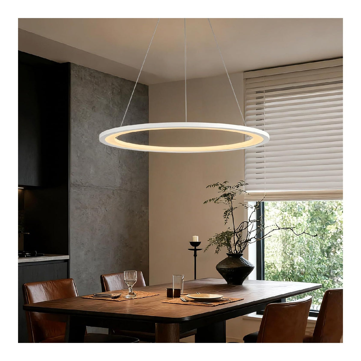 Suspension decoratif Noir et Blanc avec diffusion lumineuse harmonieuse 30W 3000K