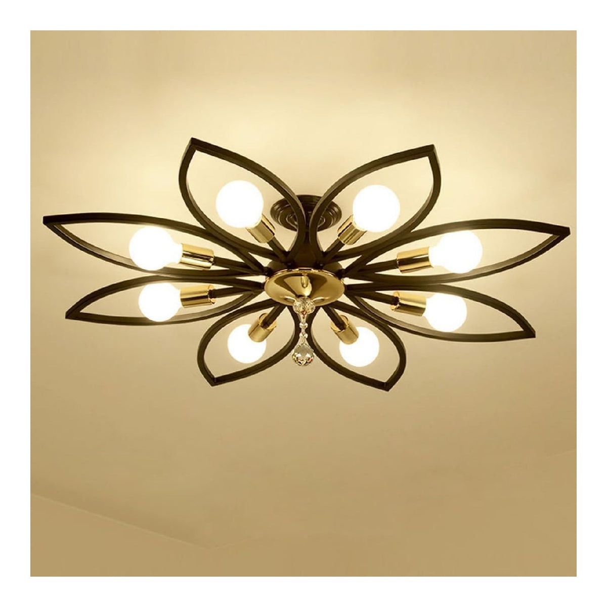 Lustre Noir et Ambre au style moderne avec conception fonctionnelle E27