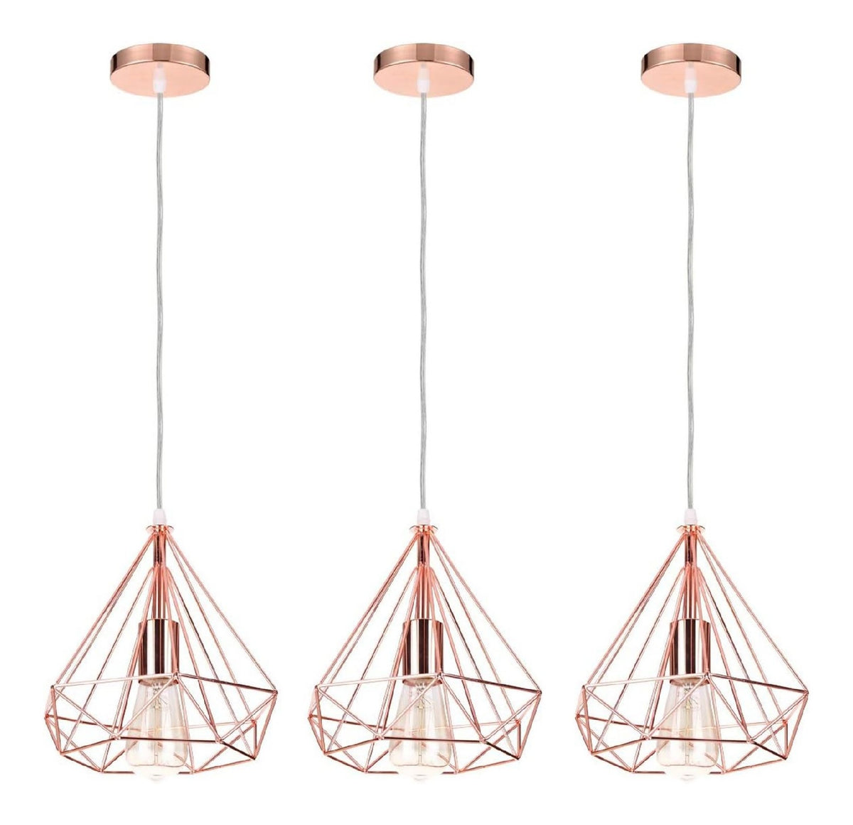 Eclairage Ambre et Rose contemporain en version suspension 60W E27
