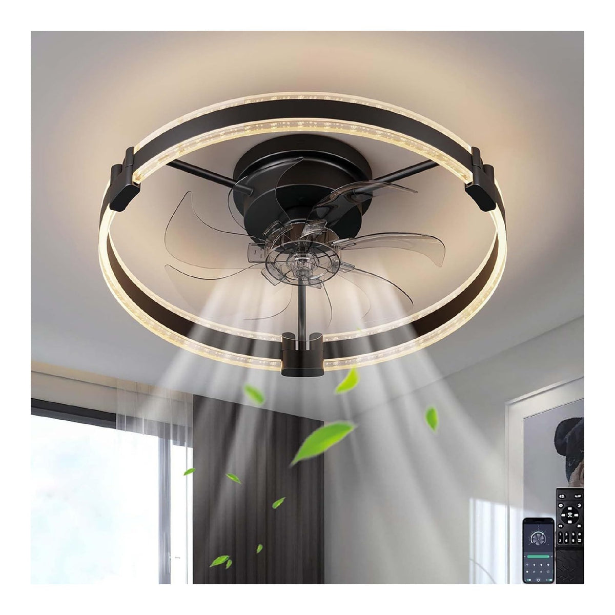 Lustre decoratif Noir et Dore avec diffusion lumineuse harmonieuse