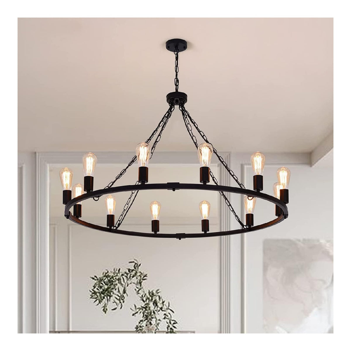 Suspension Noir et Vert aux lignes epurees avec eclairage confortable 60 W E27
