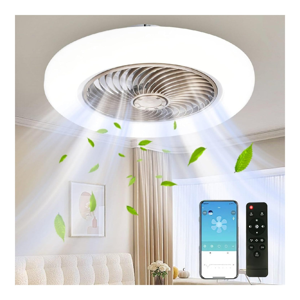 Plafonnier decoratif Blanc et Ambre avec diffusion lumineuse harmonieuse 60W