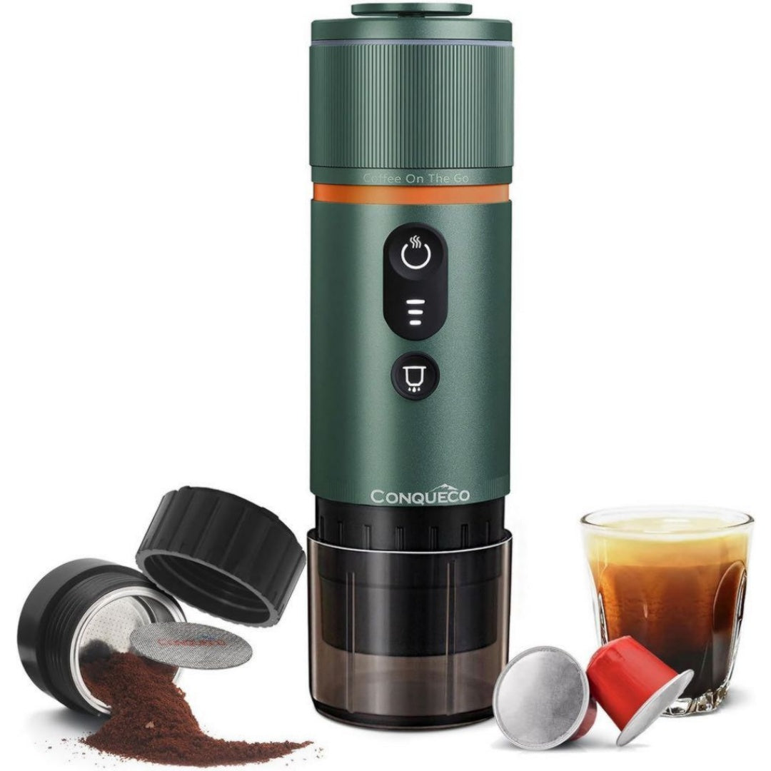 Conqueco Machine a cafe a dosettes 40 mL Vert Compact Portable