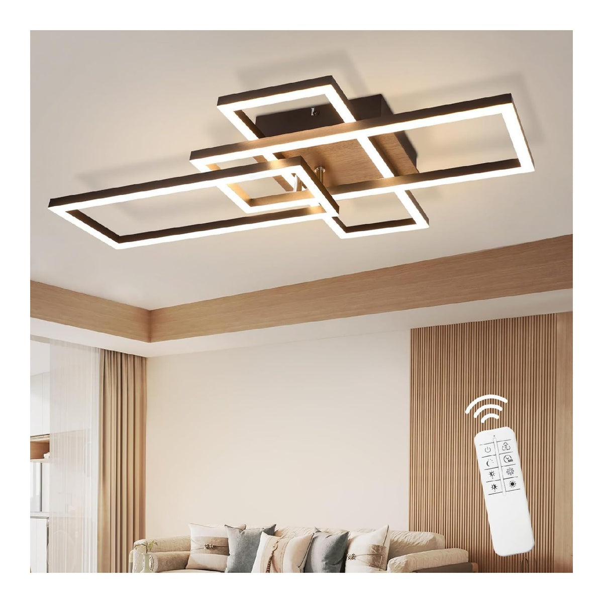 Solution lumineuse Noir et Blanc au dessin sobre en format plafonnier 36 W 3000K