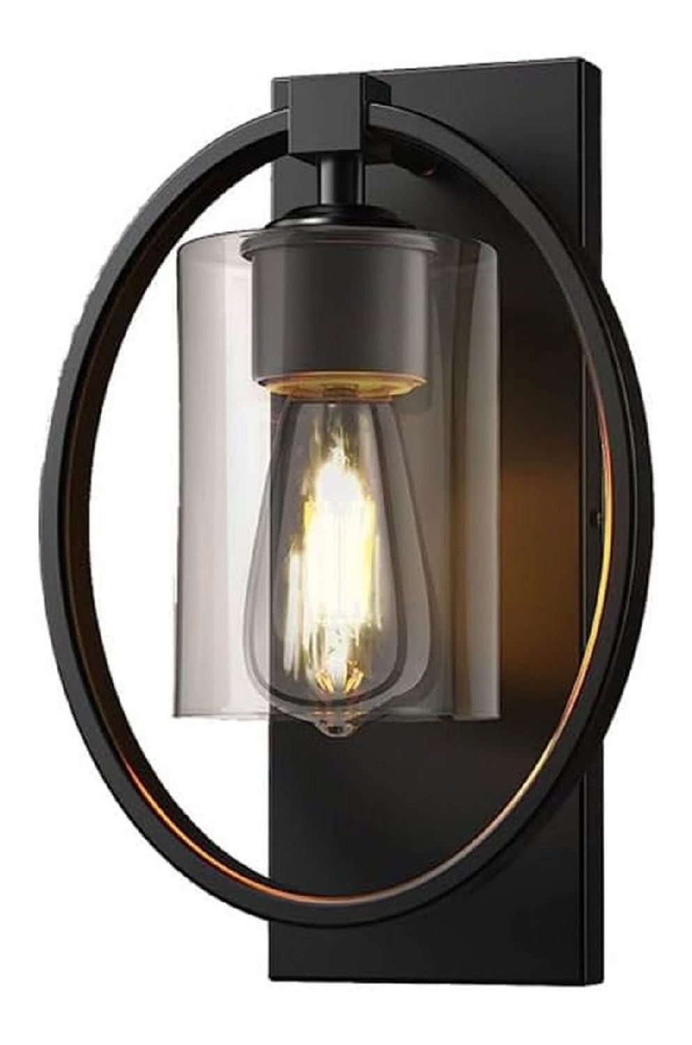 Applique murale Noir et Ambre aux lignes epurees avec eclairage confortable 60 W