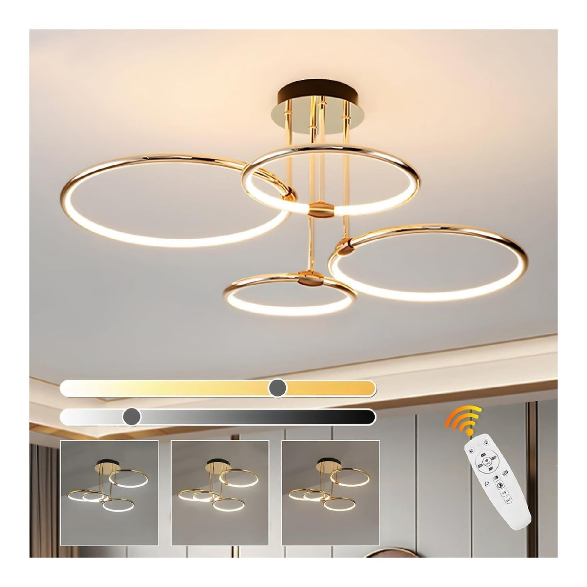 Suspension Blanc et Dore au style moderne avec conception fonctionnelle 85W