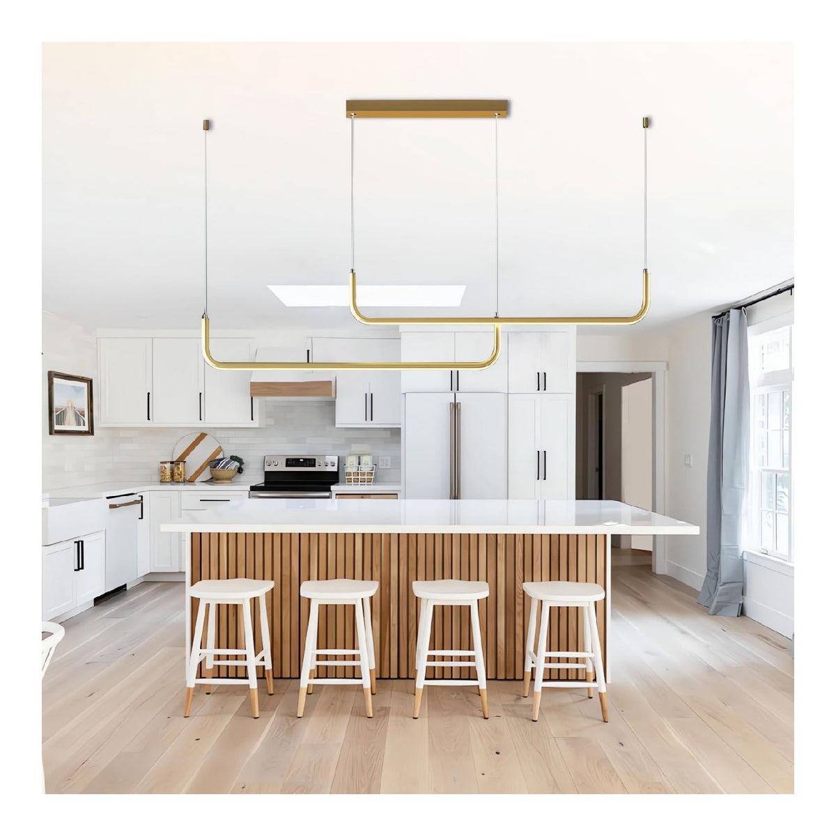 Solution lumineuse Noir et Blanc au dessin sobre en format suspension 6000K