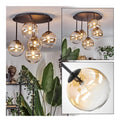 Plafonnier decoratif Noir et Ambre avec diffusion lumineuse harmonieuse IP20 BF-9633