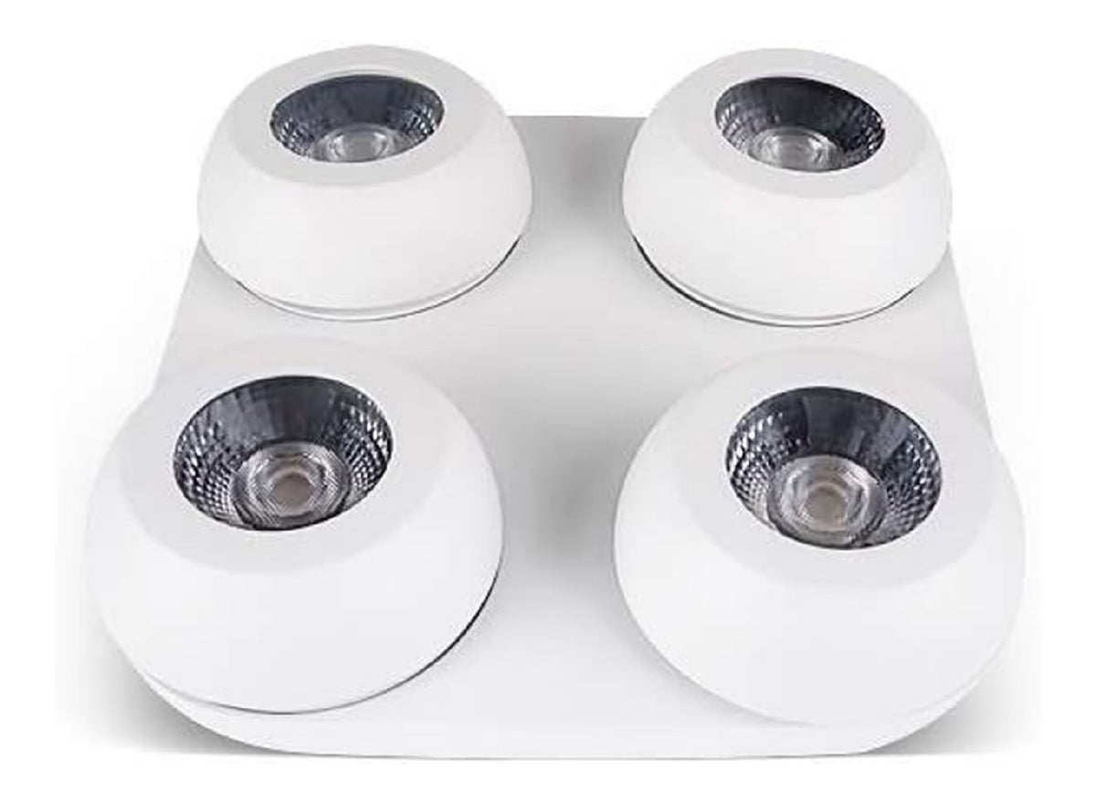 Luminaire Blanc et Ambre a silhouette graphique de type spot de plafond 10 W