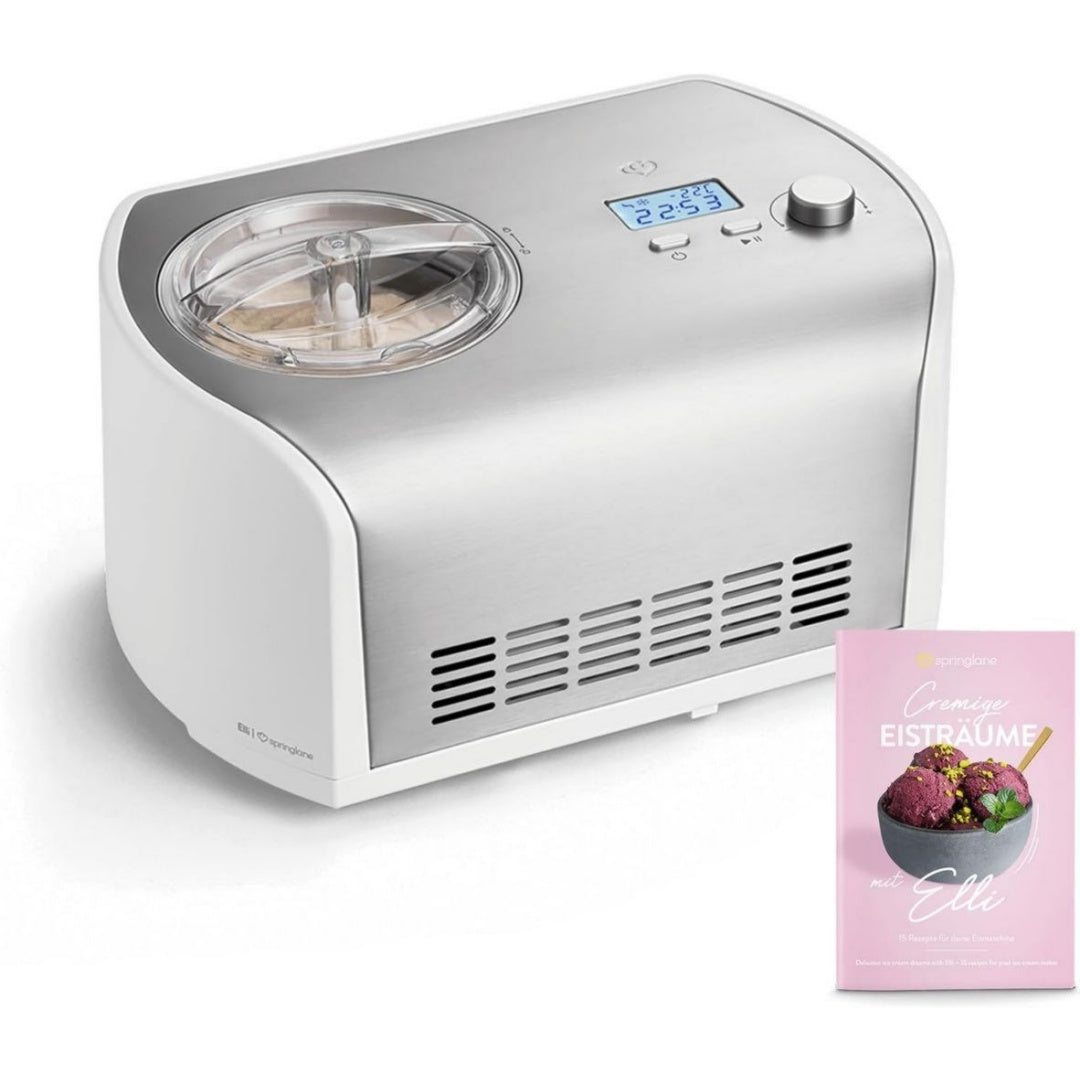 Springlane Kitchen Machine a glace 1.2 L 135 W Argente