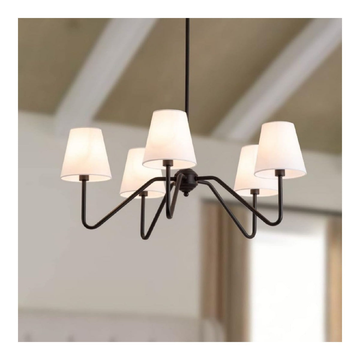 Luminaire Noir et Blanc a silhouette graphique de type suspension JH-9765