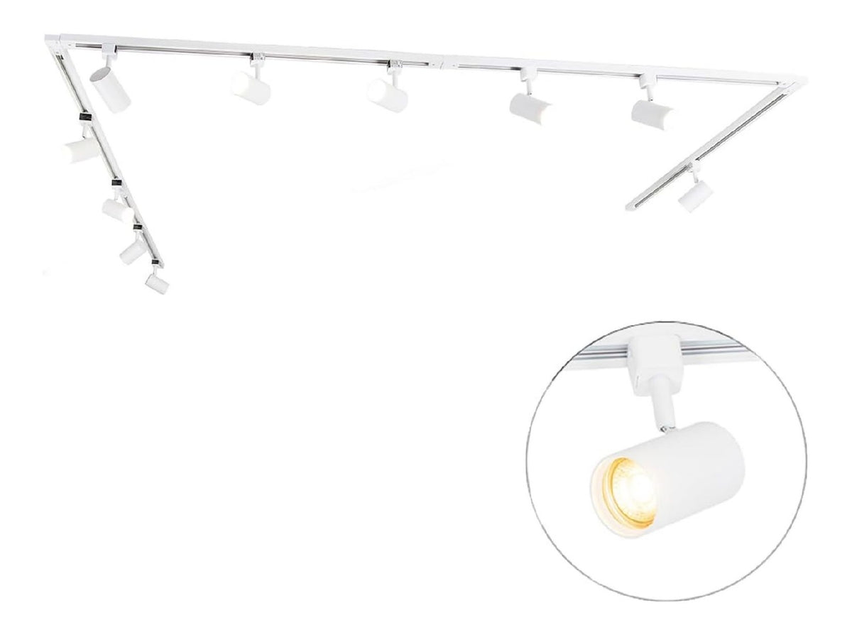Luminaire Blanc et Rouge a silhouette graphique de type rail de spots IP20 GU10