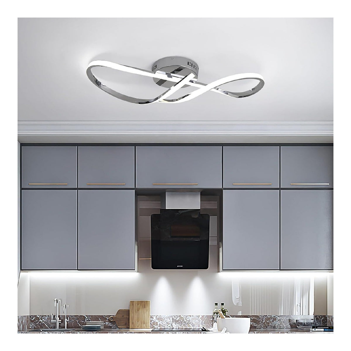 Plafonnier Blanc et Ambre au style moderne avec conception fonctionnelle 30W