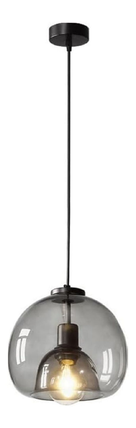Solution lumineuse Gris et Ambre au dessin sobre en format suspension 60 W E27