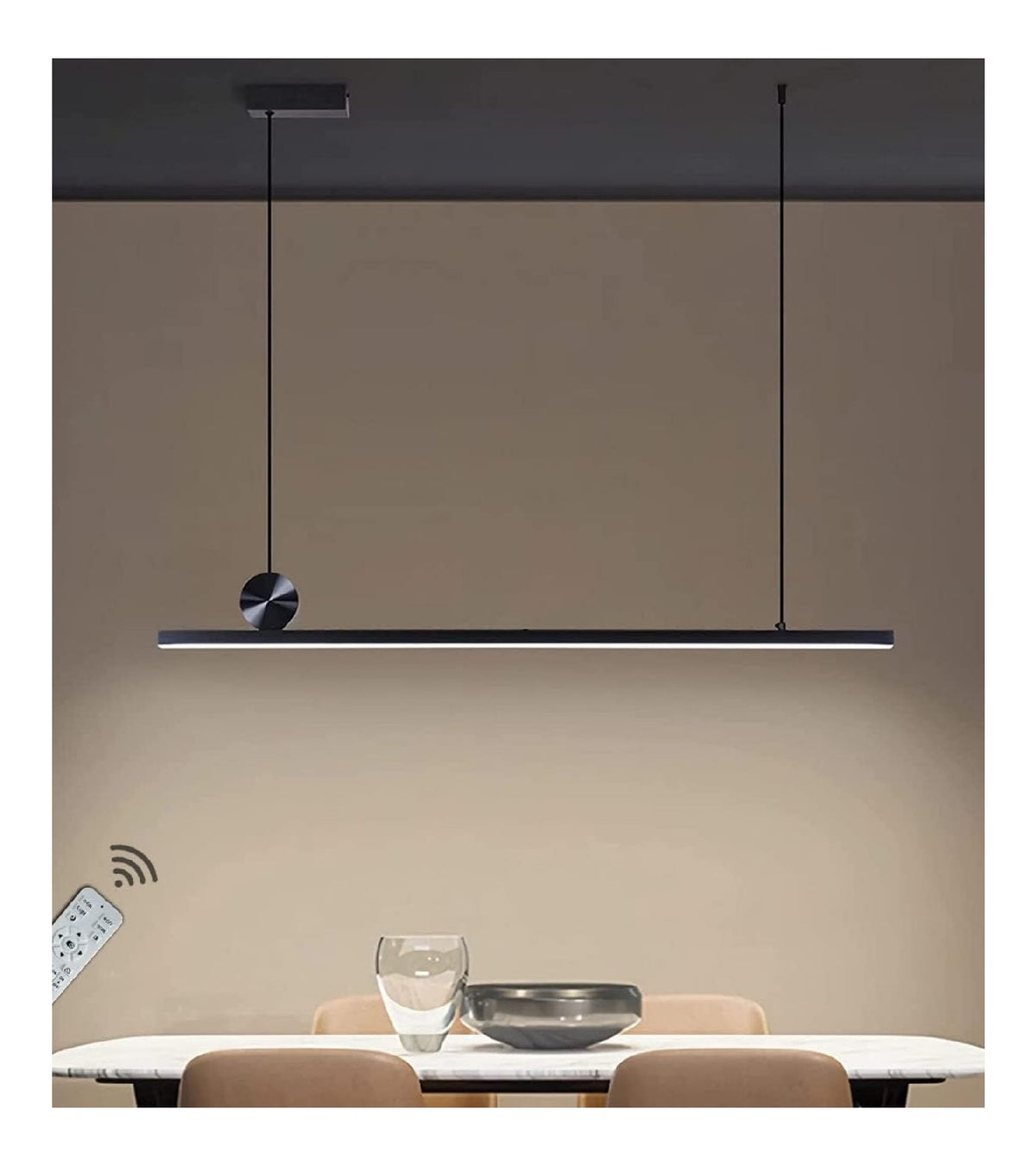 Suspension Noir et Blanc a presence elegante et lumiere agreable 40W 3000K