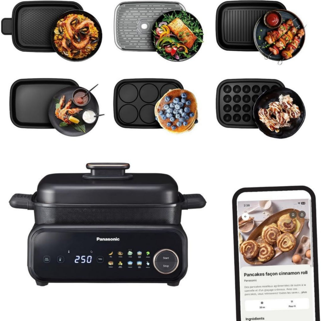 Panasonic Gril electrique 1400 W Mat Compatible lave-vaisselle