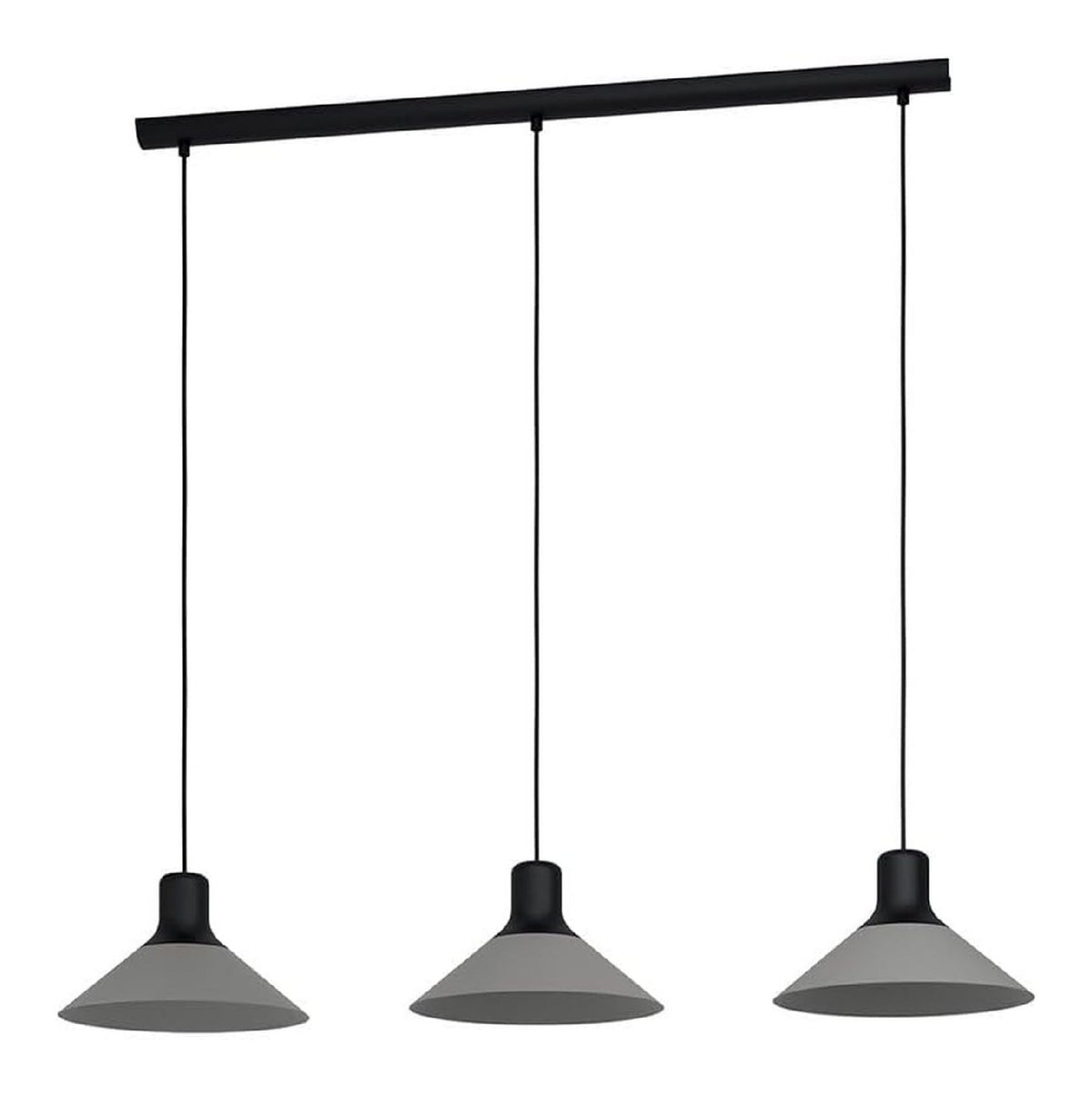 Eclairage Noir et Gris contemporain en version suspension 28 W E27