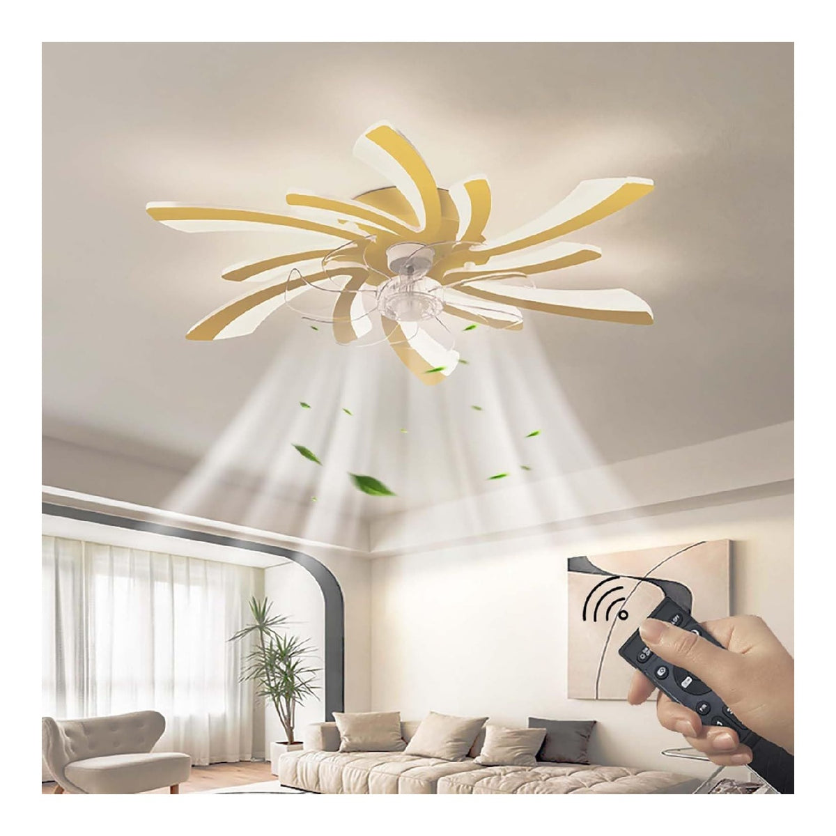 Lustre Blanc et Dore au style moderne avec conception fonctionnelle 4000K