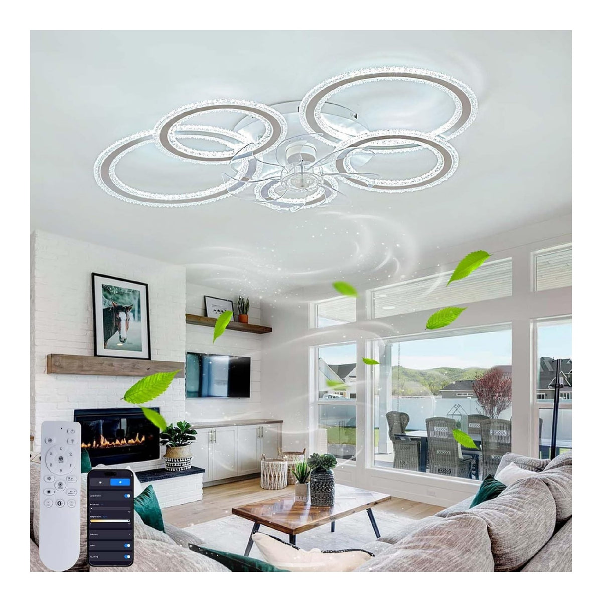 Lustre decoratif Blanc et Ambre avec diffusion lumineuse harmonieuse 71W
