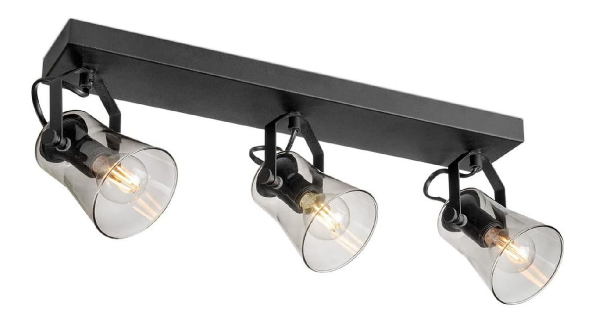 Spot de plafond Noir et Ambre a presence elegante et lumiere agreable E14