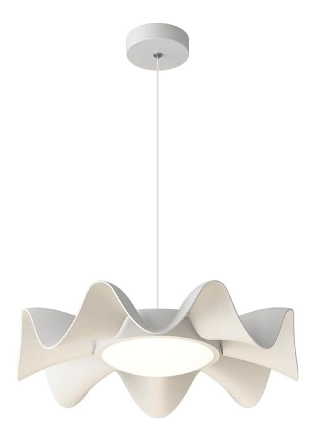 Luminaire Blanc et Ambre a silhouette graphique de type suspension S5-9508