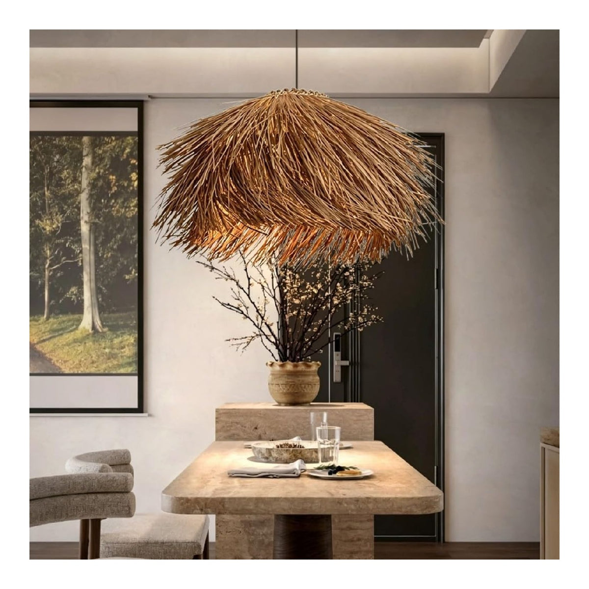 Suspension Ambre et Rouge aux lignes epurees avec eclairage confortable E27