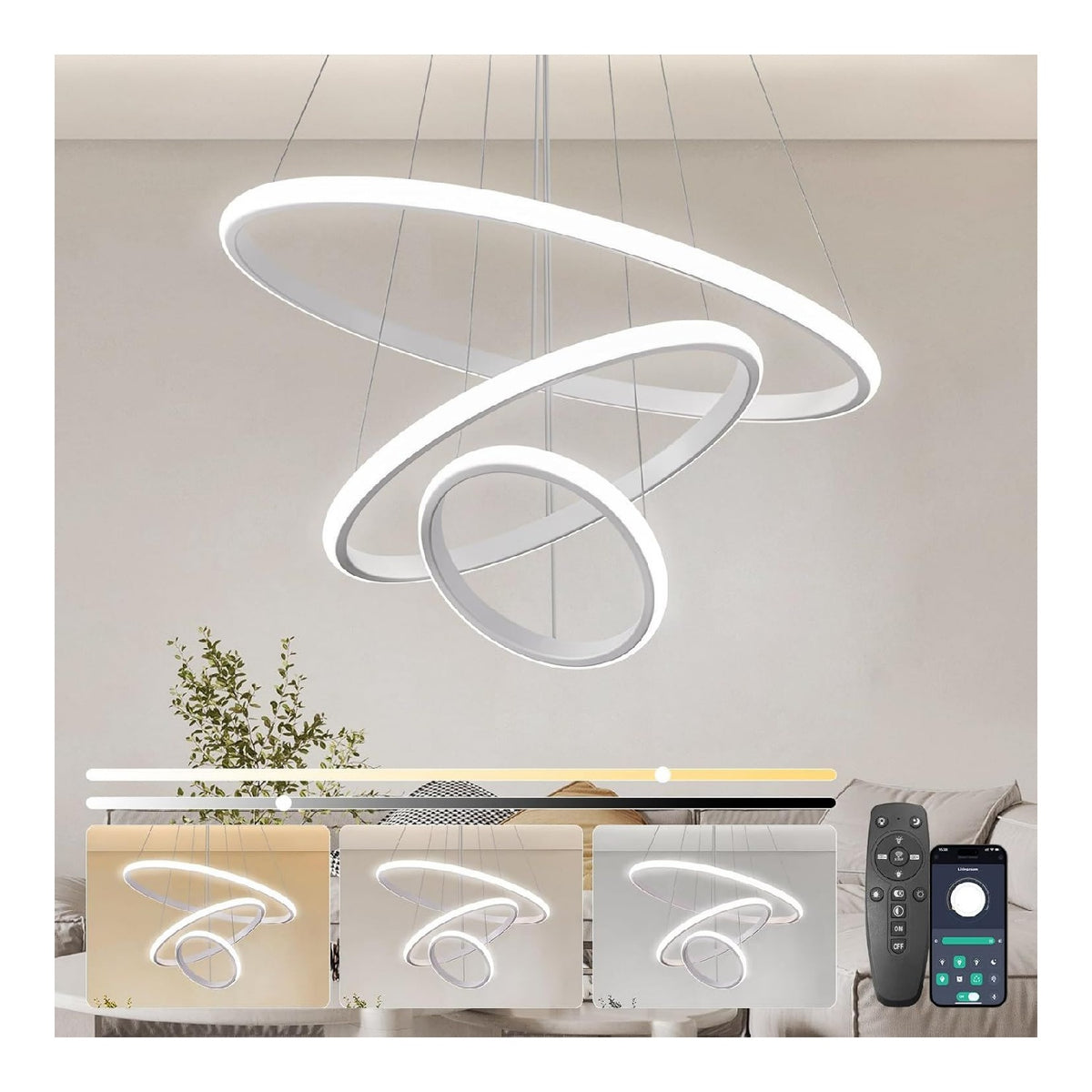 Suspension Blanc et Ambre au style moderne avec conception fonctionnelle 45 W 3000K