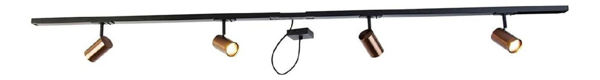 Solution lumineuse Noir et Ambre au dessin sobre en format rail de spots 40 W IP20 GU10