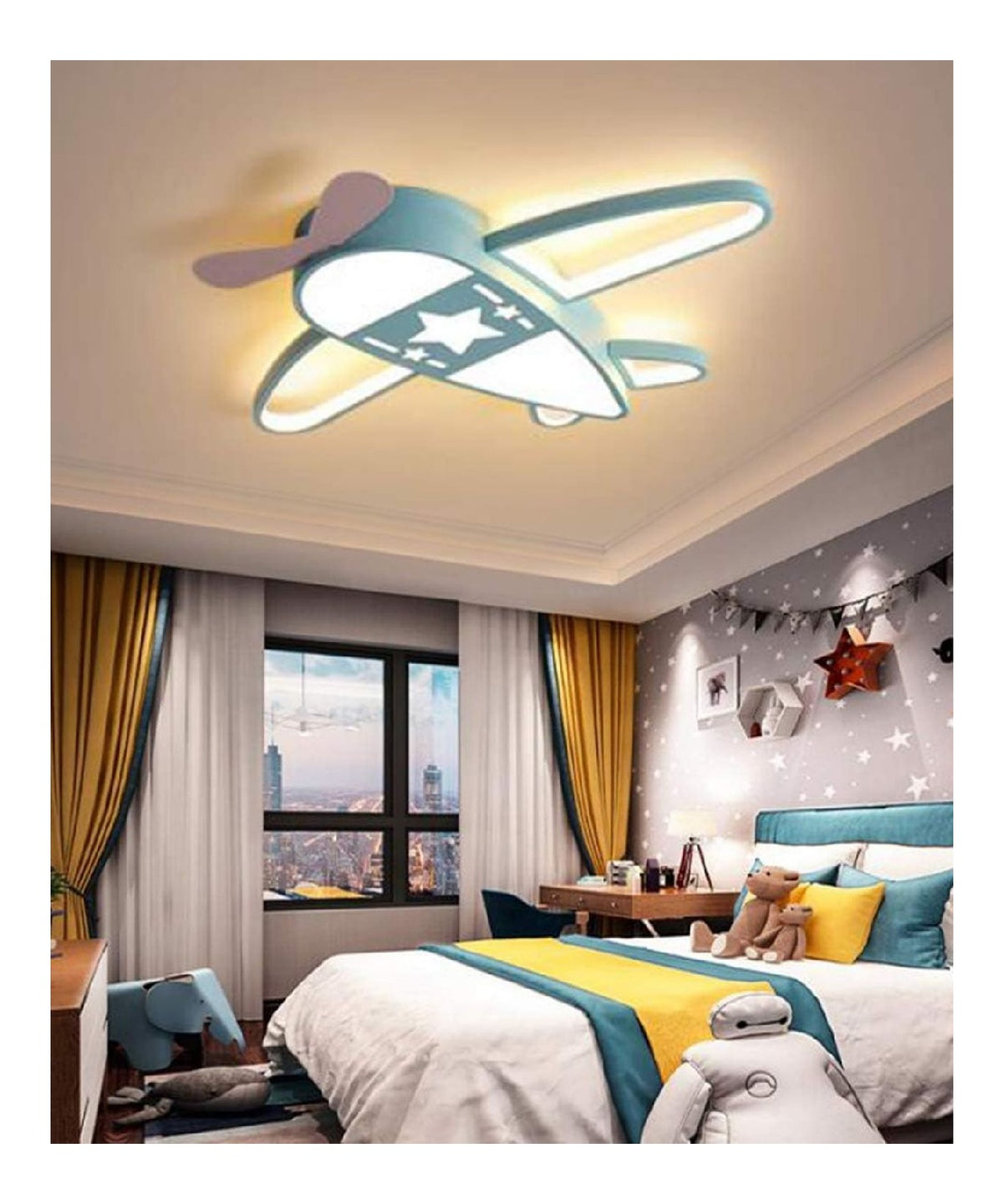 Plafonnier decoratif Blanc et Ambre avec diffusion lumineuse harmonieuse 40 W 6000 K