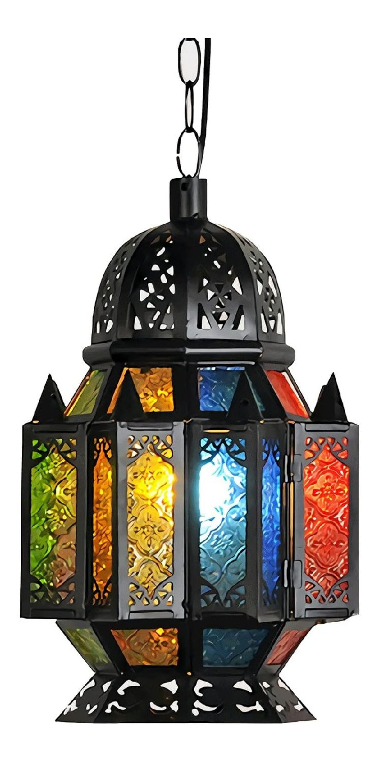 Luminaire Noir a silhouette graphique de type lustre E27
