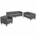 Ensemble de Canap¨¦s 3+2+1 en Tissu Gris avec Pieds en