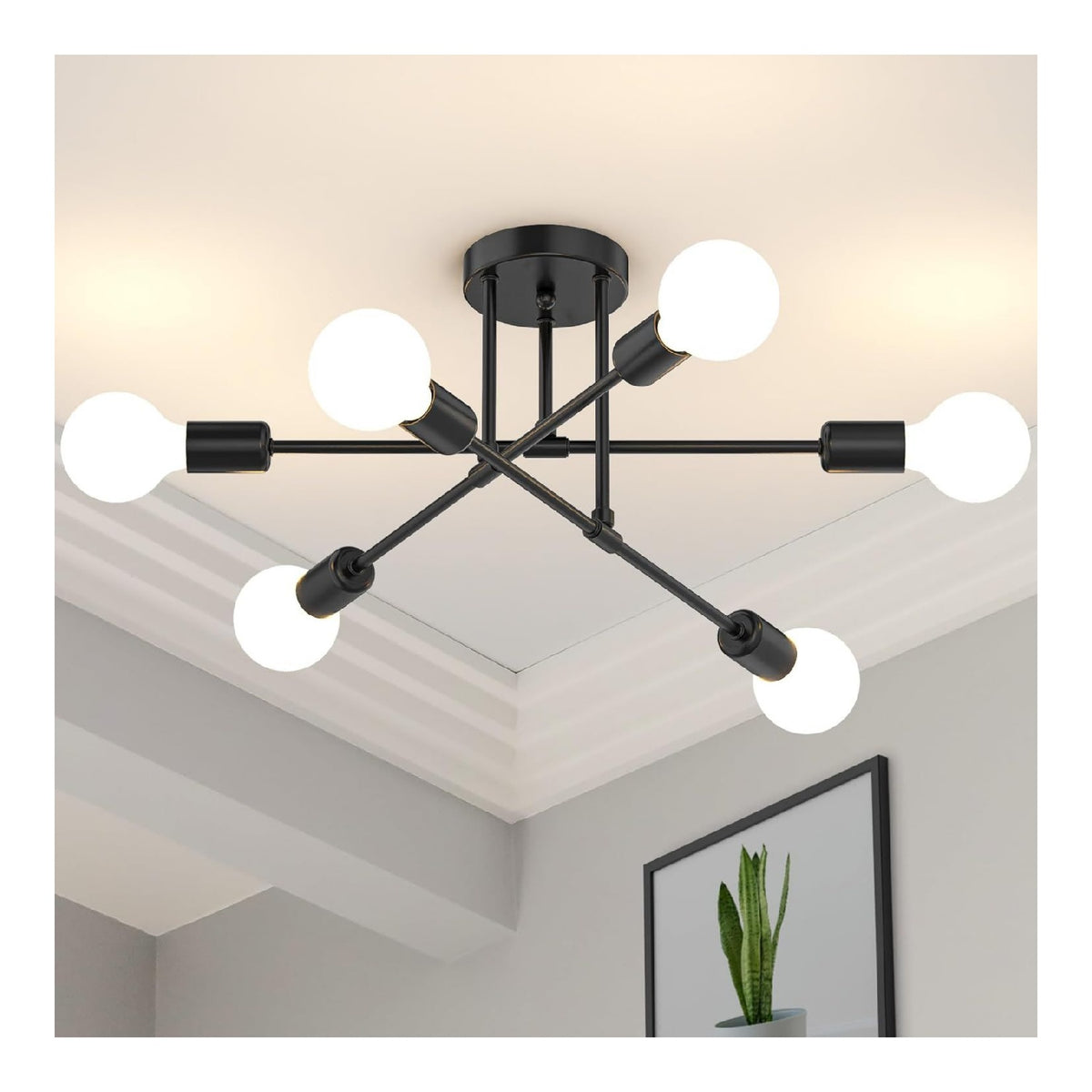 Lustre decoratif Noir et Ambre avec diffusion lumineuse harmonieuse 60 W