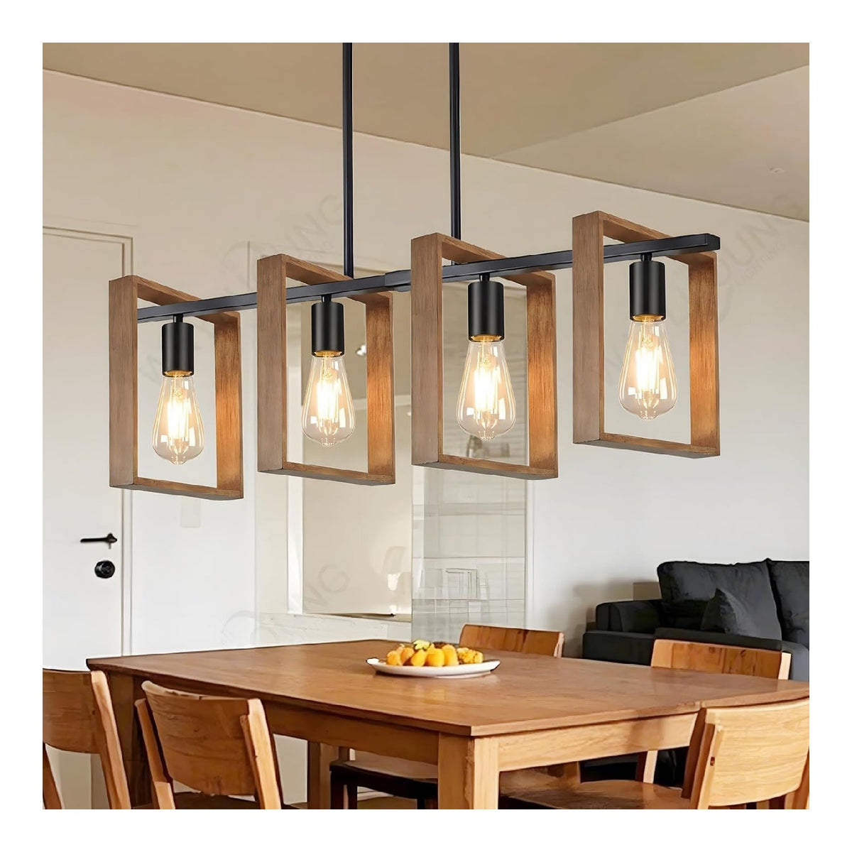 Solution lumineuse Noir et Marron au dessin sobre en format suspension 80W E27
