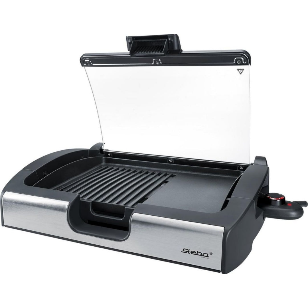 Steba Gril electrique 2200 W Inox Revetement antiadhesif Acier inoxydable