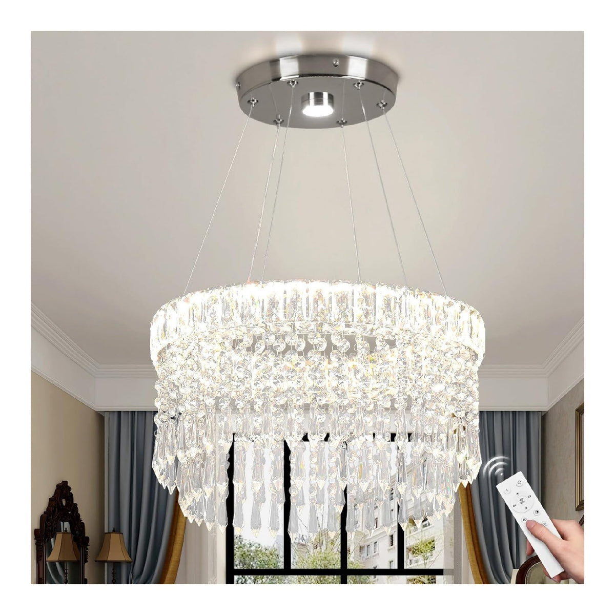 Eclairage Blanc et Ambre contemporain en version lustre 21W 2700K