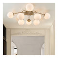 Eclairage Blanc et Dore contemporain en version lustre 40W