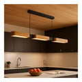 Suspension Ambre et Marron aux lignes epurees avec eclairage confortable 25W 3000K