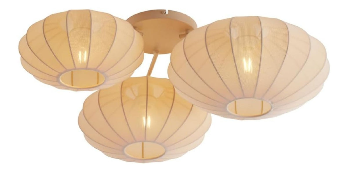 Plafonnier Ambre et Beige a presence elegante et lumiere agreable 15 W E27
