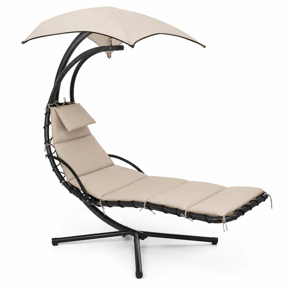 Chaise longue suspendue en m¨¦tal et polyester