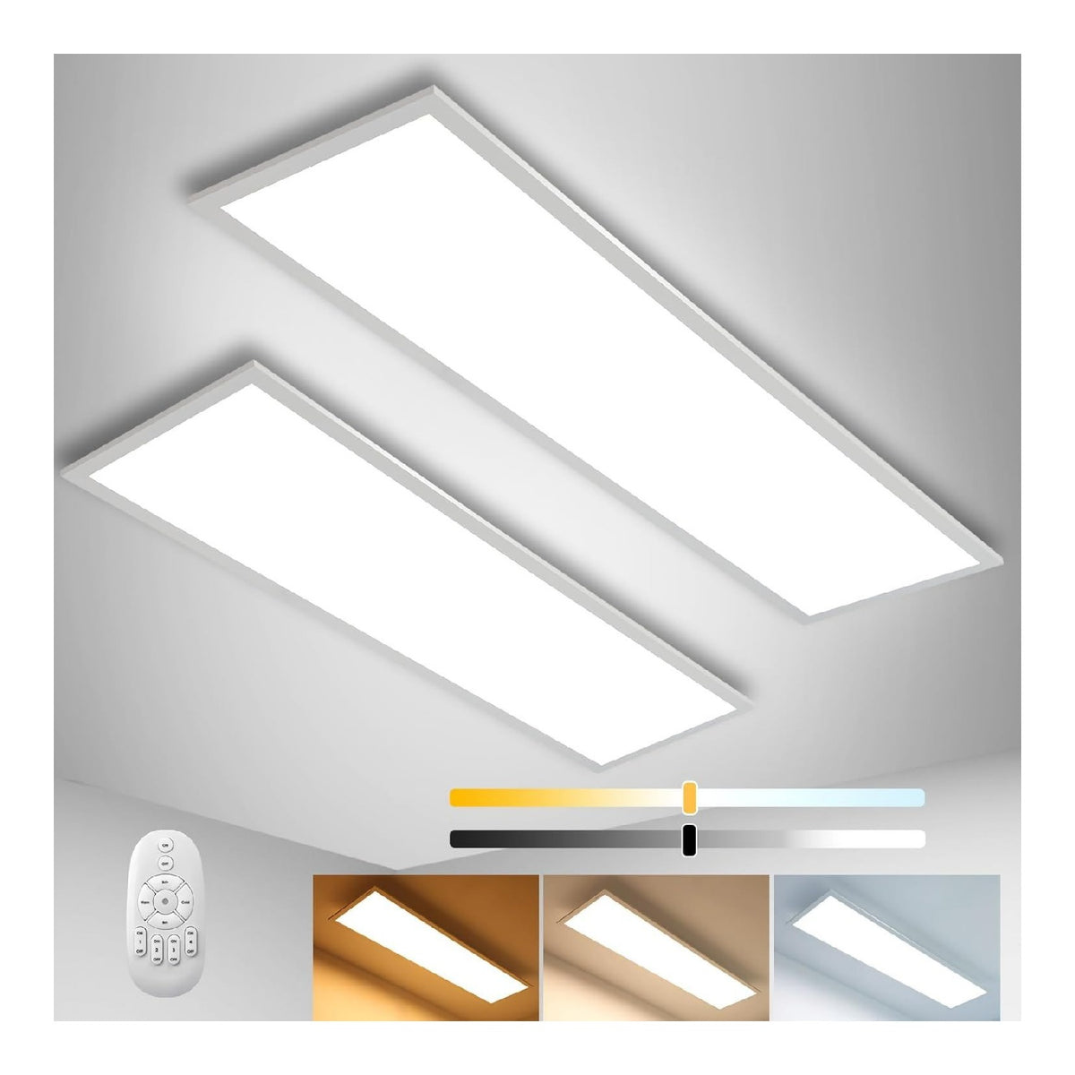 Plafonnier Blanc et Ambre a presence elegante et lumiere agreable 28W 2700K